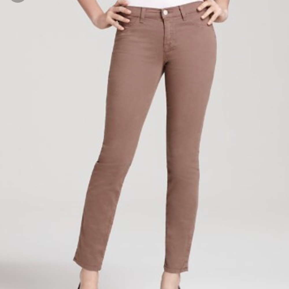 J Brand luxe twill skinny jeans in truffle - Picture 1 of 8